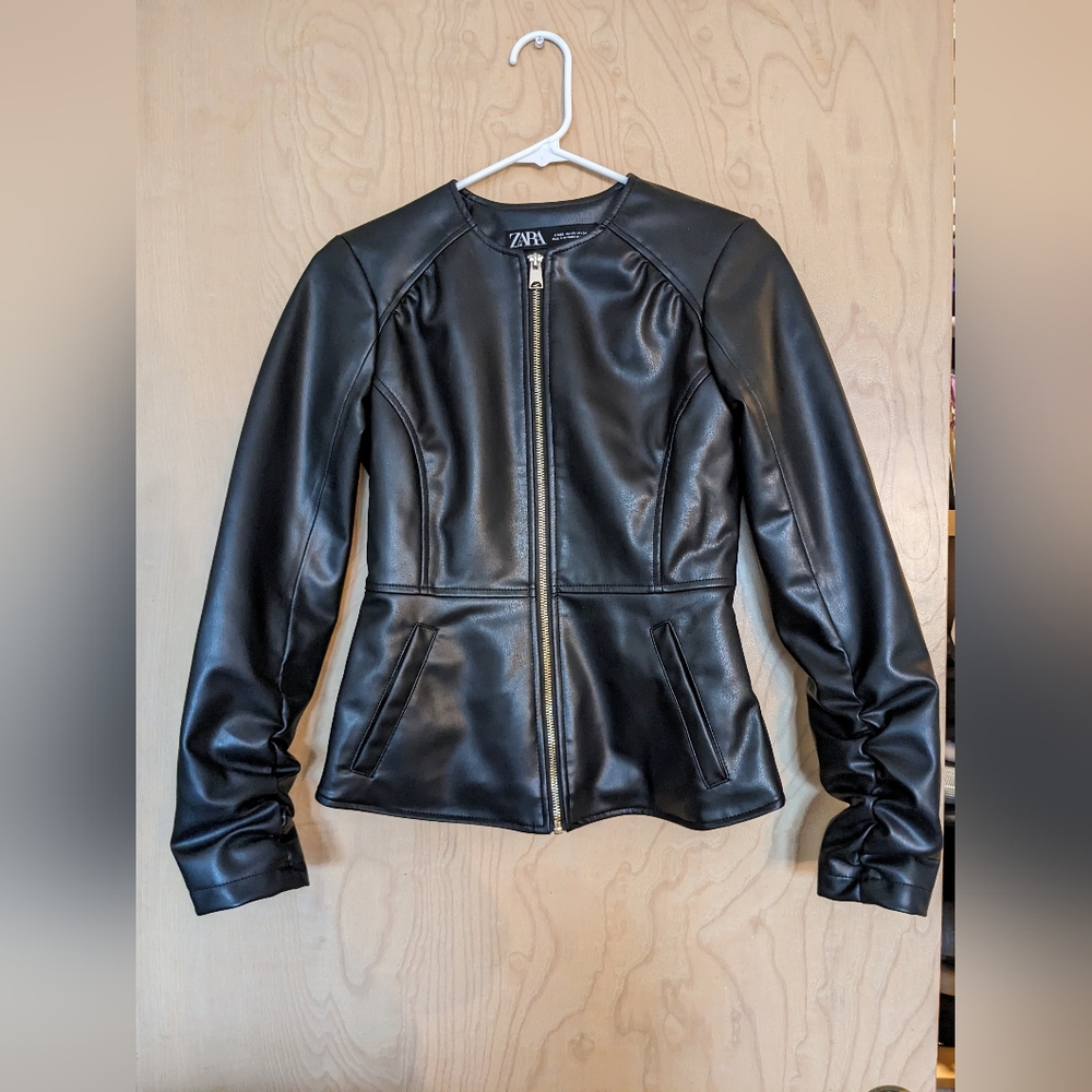 Zara Faux Leather Jacket sz xs